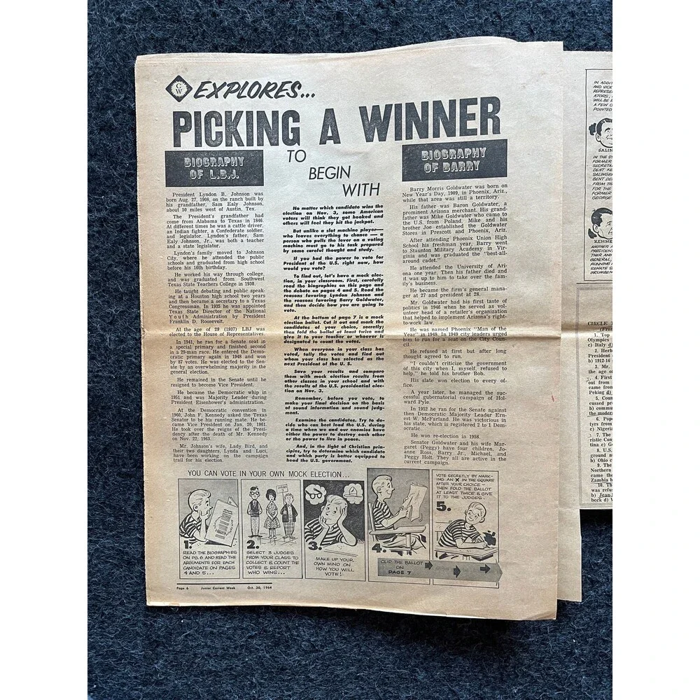1970s Childrens Cold War Newspaper, Vintage Antique Collectibles, Original Chil